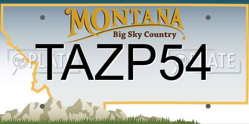 TAZP54 Montana License Plate