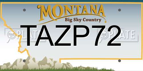 TAZP72 Montana License Plate