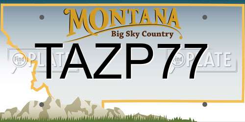 TAZP77 Montana License Plate