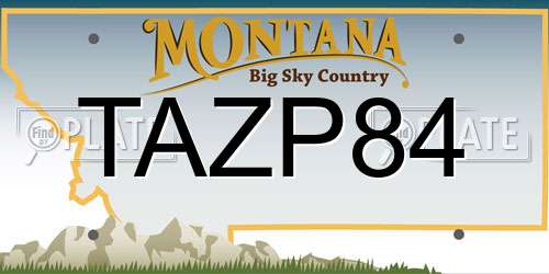 TAZP84 Montana License Plate