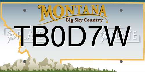 TB0D7W Montana License Plate