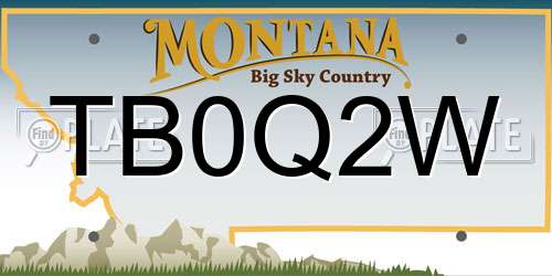 TB0Q2W Montana License Plate