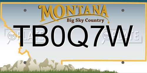 TB0Q7W Montana License Plate