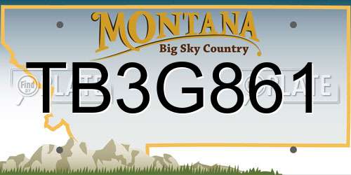 TB3G861 Montana License Plate