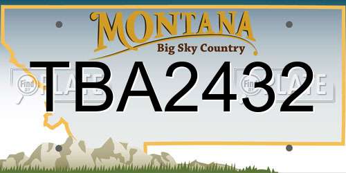 TBA2432 Montana License Plate