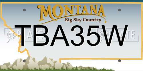 TBA35W Montana License Plate