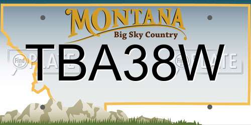 TBA38W Montana License Plate