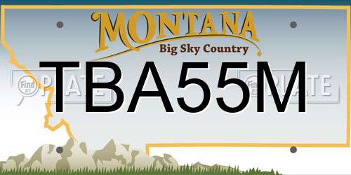 TBA55M Montana License Plate