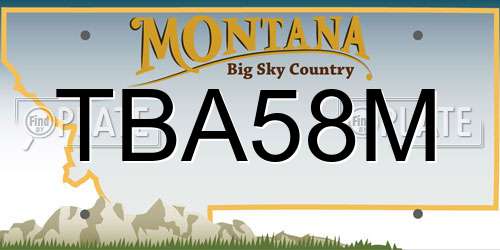 TBA58M Montana License Plate