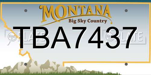 TBA7437 Montana License Plate