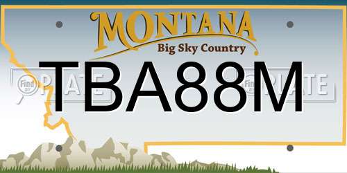 TBA88M Montana License Plate