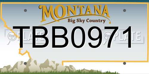 TBB0971 Montana License Plate