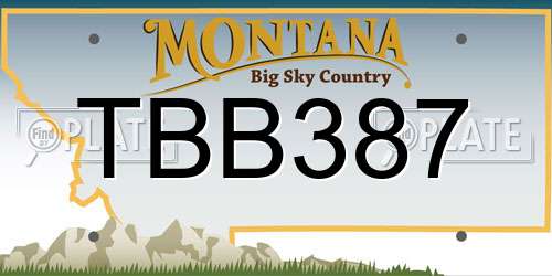 TBB387 Montana License Plate