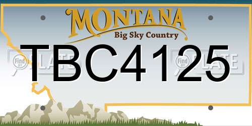 TBC4125 Montana License Plate