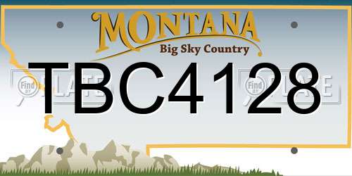 TBC4128 Montana License Plate