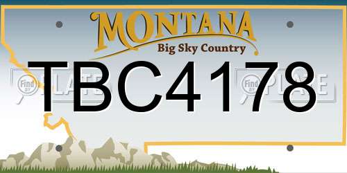 TBC4178 Montana License Plate