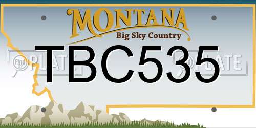 TBC535 Montana License Plate