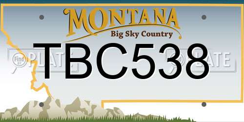 TBC538 Montana License Plate