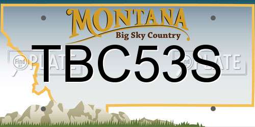 TBC53S Montana License Plate