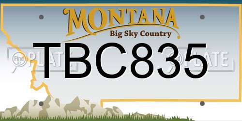 TBC835 Montana License Plate