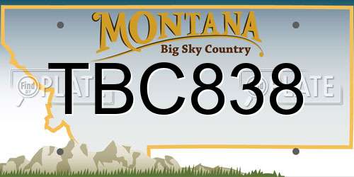 TBC838 Montana License Plate