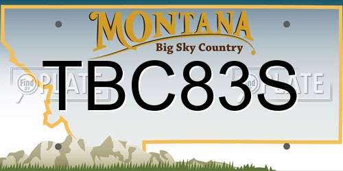 TBC83S Montana License Plate