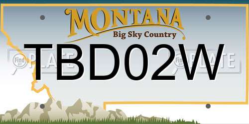 TBD02W Montana License Plate