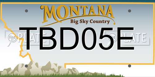 TBD05E Montana License Plate