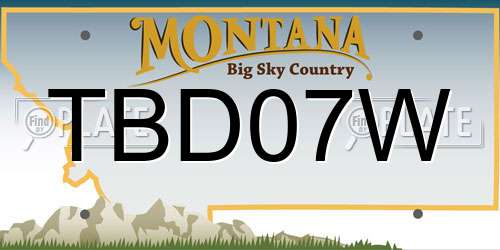 TBD07W Montana License Plate