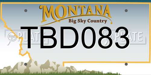 TBD083 Montana License Plate