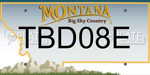 TBD08E Montana License Plate