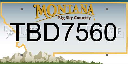 TBD7560 Montana License Plate