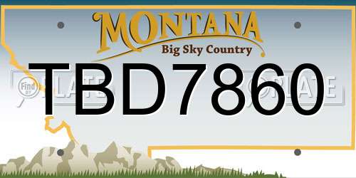 TBD7860 Montana License Plate