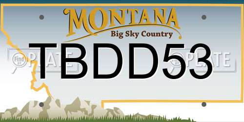 TBDD53 Montana License Plate