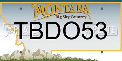 TBDO53 Montana License Plate