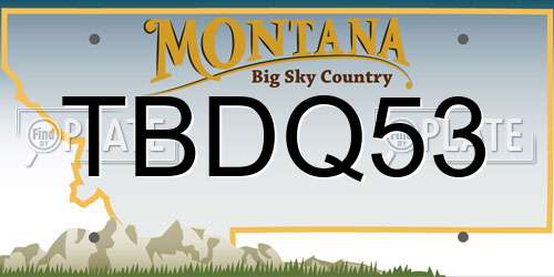 TBDQ53 Montana License Plate