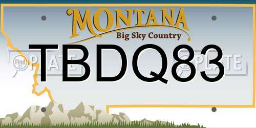 TBDQ83 Montana License Plate