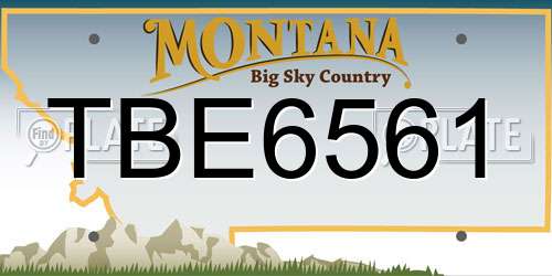 TBE6561 Montana License Plate