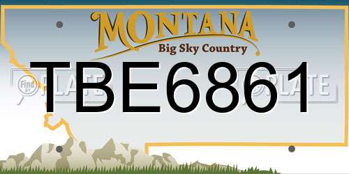 TBE6861 Montana License Plate