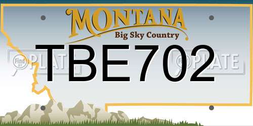 TBE702 Montana License Plate