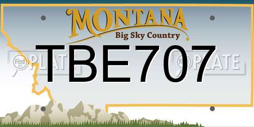 TBE707 Montana License Plate