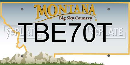 TBE70T Montana License Plate