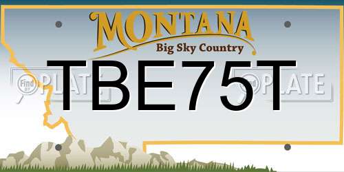 TBE75T Montana License Plate