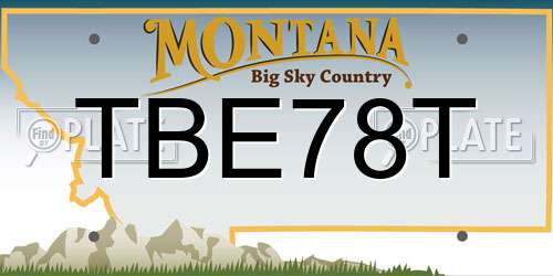 TBE78T Montana License Plate