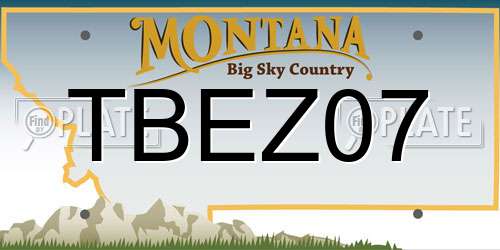 TBEZ07 Montana License Plate