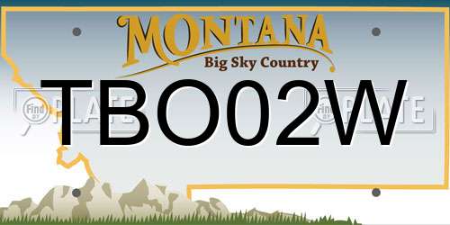 TBO02W Montana License Plate
