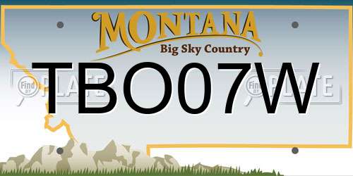 TBO07W Montana License Plate