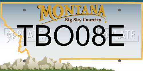 TBO08E Montana License Plate