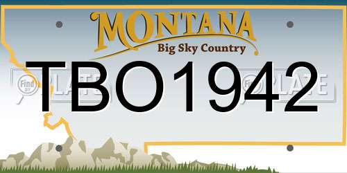 TBO1942 Montana License Plate