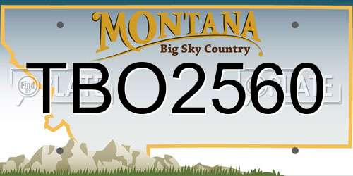 TBO2560 Montana License Plate